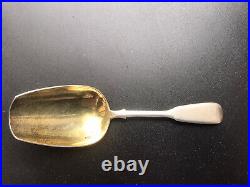 Imperial Russian Hallmarked 84 Silver Gold Guilt Tea Caddy Spoon Engraved