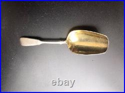 Imperial Russian Hallmarked 84 Silver Gold Guilt Tea Caddy Spoon Engraved