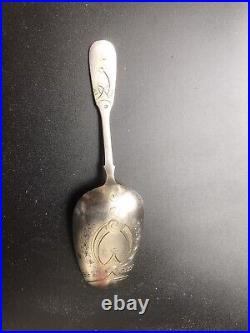 Imperial Russian Hallmarked 84 Silver Gold Guilt Tea Caddy Spoon Engraved Ex