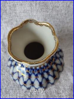 Imperial Russian Lomonosov Porcelain Cobalt 8oz Teapot, Egg with Stand & Vase