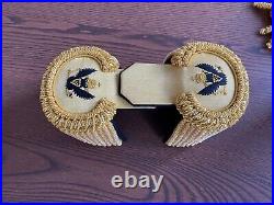 Imperial Russian Navy ContrAdmiral pair of gold eupallets 1 eagle 1820-1855 TOP