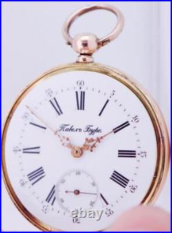 Imperial Russian Pavel Buhre 14k Gold Enamel Pocket Watch-Tsar Alexander II 1881