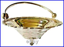 Imperial Russian Pure Silver Sterling with gold plated Inside Handle Basket Bowl