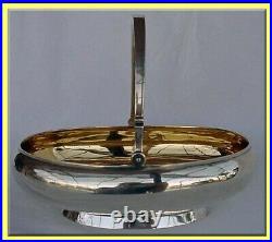 Imperial Russian Silver Basket Bowl Gilded inside St Petersburg Antique (3135)