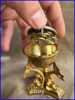 Imperial Russian Silver & Bronze Gold Filled Easter Egg Watch Nickolas I
