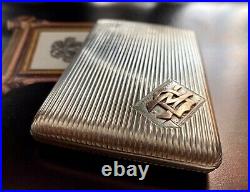 Imperial Russian Silver Cigarette Case With 10k Gold Application Circa 19th Cen