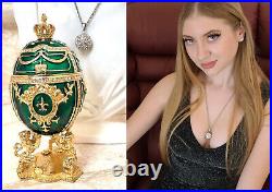 Imperial Russian Silver Faberge Egg Ornaments