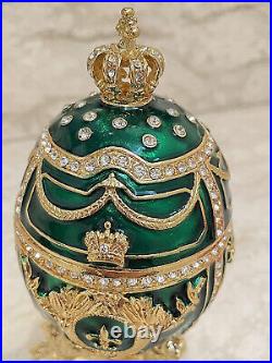 Imperial Russian Silver Faberge Egg Ornaments