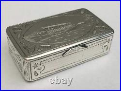 Imperial Russian Silver Niello Gold Snuff Box Moscow Dated 1879 Free Postage