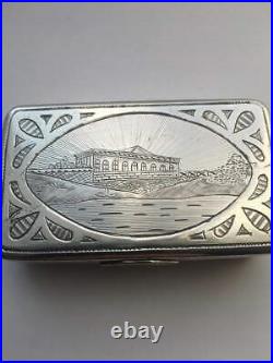 Imperial Russian Silver Niello Gold Snuff Box Moscow Dated 1879 Free Postage