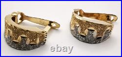 Imperial Soviet Vintage Earrings Gold 585 Handmade Marked Russia Jewelry 1,66g