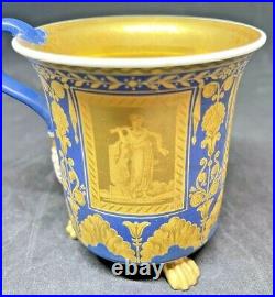 Imperial (kpm) Russian Neoclassical Cabinet Cup, Three Paw Feet, Blue & Gold