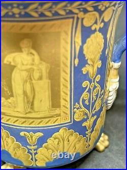 Imperial (kpm) Russian Neoclassical Cabinet Cup, Three Paw Feet, Blue & Gold