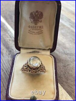 Ipmperial Russian FABERGE Gold Diamond Ring Grand Duke Michael Alexandrovich