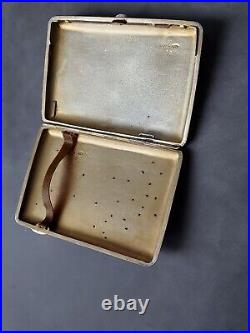 Jeweled Gold Mounted Antique Russian Imperial Silver Cigarette Case Box