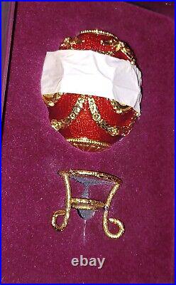 Joan Rivers Imperial Treasures Red and Gold Portrait Guillotine Egg NEW IN BOX