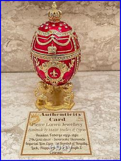 Luxurious Faberge egg SET Pendant Necklace and Faberge JewelryBox 24k Fabergé