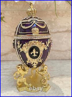 Luxurious Handmade Russian Eggs Faberge Imperial Heritage 24K GOLD SWAROVSKI set