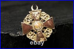 MINIATURE Russian Imperial Order of St. Anna 3nd Class, Gold, 1800-1900 AD