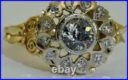 Magnificent antique Imperial Russian Faberge 18k gold&1ct F/FL Diamond ring. Box
