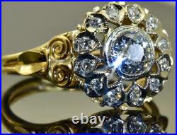 Magnificent antique Imperial Russian Faberge 18k gold&1ct F/FL Diamond ring. Box