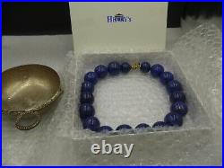 Necklace Graduated Lapis Lazuli Royal Blue 24-9 mm beads 19 inch Unique