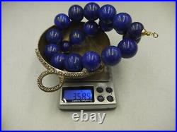 Necklace Graduated Lapis Lazuli Royal Blue 24-9 mm beads 19 inch Unique