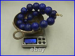 Necklace Graduated Lapis Lazuli Royal Blue 24-9 mm beads 19 inch Unique