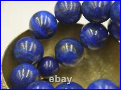 Necklace Graduated Lapis Lazuli Royal Blue 24-9 mm beads 19 inch Unique