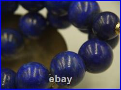 Necklace Graduated Lapis Lazuli Royal Blue 24-9 mm beads 19 inch Unique