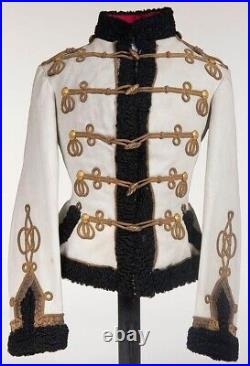 New Russian Imperial Life Guard Officer White With Black Fur/ Gold Braid Jacket