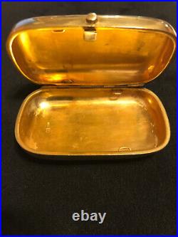 Nice Gilded Russian Silver 84 Cigarette Case Gold Color Imperial Antiques Russia