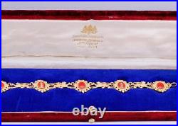 ONE OF A KIND Antique Imperial Russian Faberge 14k Gold Enamel Bracelet-Royal