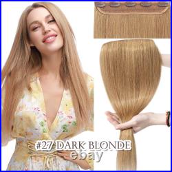 One Piece Clip in 100% Human Hair Extensions 3/4 Full Head Hairpiece Russian UK