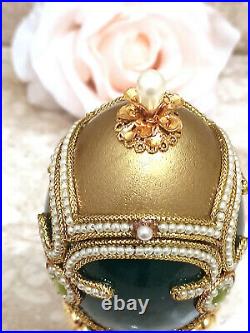 One of a Kind Vintage Faberge Egg Musicl Jewelry box Antique Russian Faberge