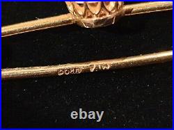 Original Antique 14K Imperial Russian 56 Gold Opal Brooch Pin Romanov Jewelry RU