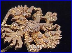 Original Antique Imperial Russian Eagle 14K 56 Gold Royal Presentation Stick Pin