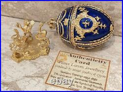 Pierrelorren Faberge Egg SET Faberge Trinket box & Faberge Egg Necklace Sapphire