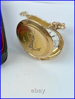 R Imperial Russian St. Anna 18k Gold Diamonds LONGINES for Merit Pocket watch 31