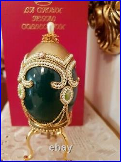 RARE FABERGE egg style Vintage Russian Goose Egg 24k GOLD Music HMDE Imperial