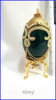 RARE FABERGE egg style Vintage Russian Goose Egg 24k GOLD Music HMDE Imperial
