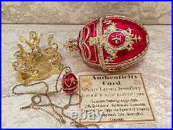 REd RussianFaberge egg Fabergé eggJewelryBox & FabergePendant 24kGold