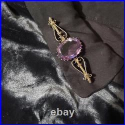 RUSSIAN IMPERIAL 56 MARK'S YELLOW GOLD And AMETHYST BROOCH