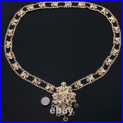 RUSSIAN IMPERIAL Crystal Rhinestone Necklace 18k Gold Plate Schreiner Style