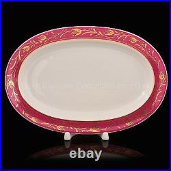 RUSSIAN Imperial Lomonosov Porcelain Table Set 6/24 Net Blues 2 Gold Rose Pink