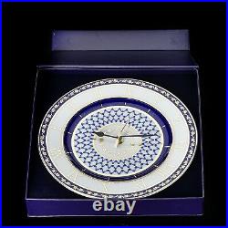 RUSSIAN Imperial Lomonosov Porcelain Watch Cobalt Net Decorative Clock Gold
