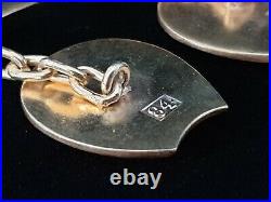 Rare Antique Gold Wash Gilt 84 Imperial Russian Silver Horseshoe Lucky Cufflinks