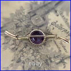 Rare Antique Imperial Russia Brooch twig Gold 56 Amethyst 10,44 grams 1890s