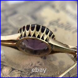 Rare Antique Imperial Russia Brooch twig Gold 56 Amethyst 10,44 grams 1890s