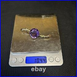 Rare Antique Imperial Russia Brooch twig Gold 56 Amethyst 10,44 grams 1890s